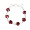 Rare Pink Rubellite Gemstone 925 Sterling Silver Jewelry Handmade Bracelet 7-9" RB-17-13