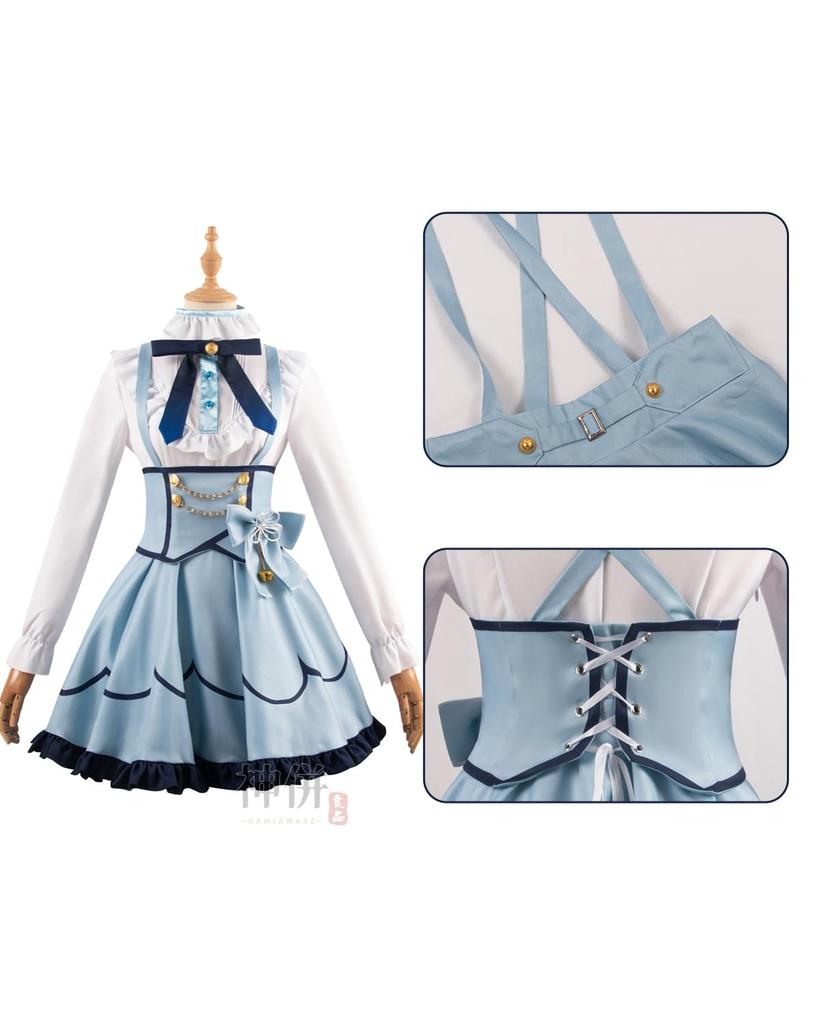 Amamiya Kokoro Cosplay with VTuber Cosplay Fancy School Stage Amamiya Kokoro cosplay Kokoro with [Kami-Yamato Goods] Wig, Clothes, Costume, Adult,