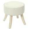 Les Trésors De Lily [A2265] - Beige 'Scarlett' Wooden Stool (linen) - 36x36x36cm