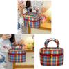 Classic Plaid Wash Bag With Spacious Interior And Dividers For Makeup And Toiletries