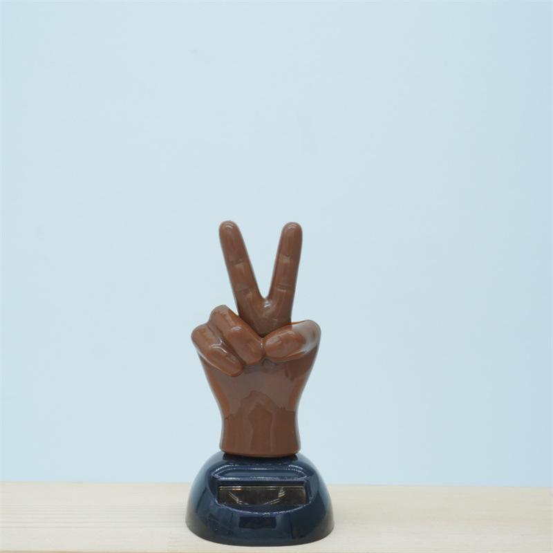 New Hot Sale Creative Solar Finger Yes Sensor Swing High Quality Shaking Head Car Interior Decoration Styling Accessories