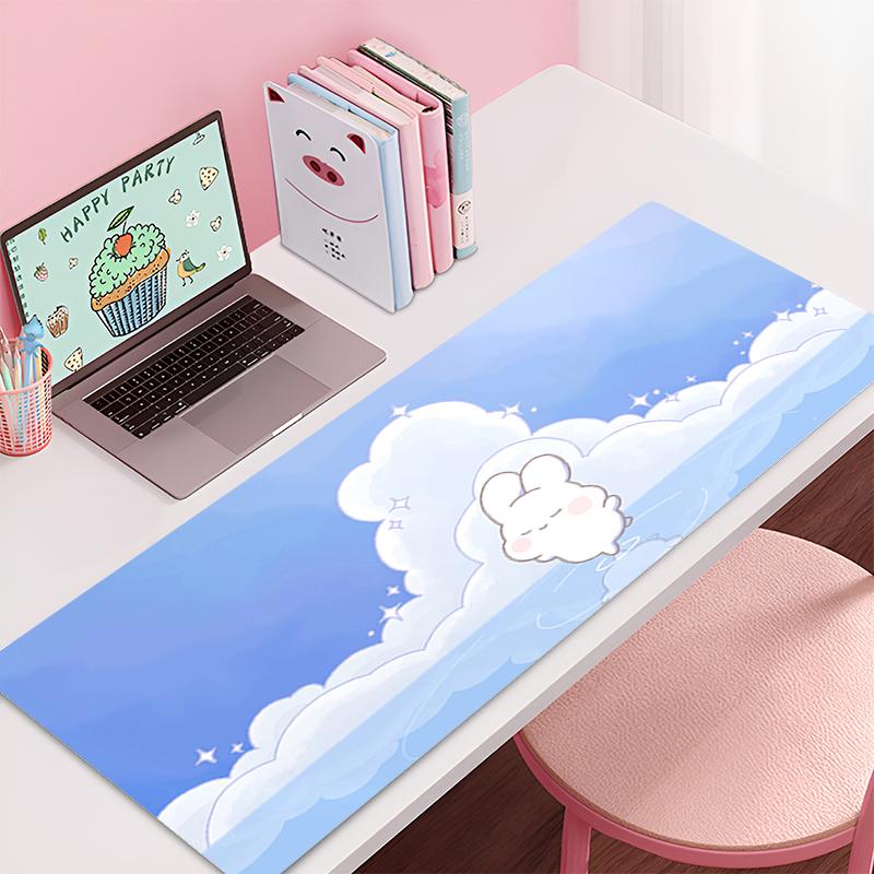 Anime Deskmat x Laptop Table Mat Cute Rabbit Rubber Accessories Gaming Mouse Mat Keyboard Carpet Mouse Pad Office Deskmat