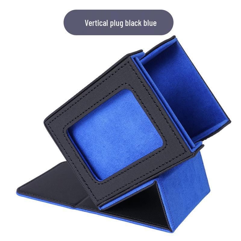 Large Capacity Leather Card Storage Box with Diamond Pattern for Pokémon & Three Kingdoms Kill Game Cards