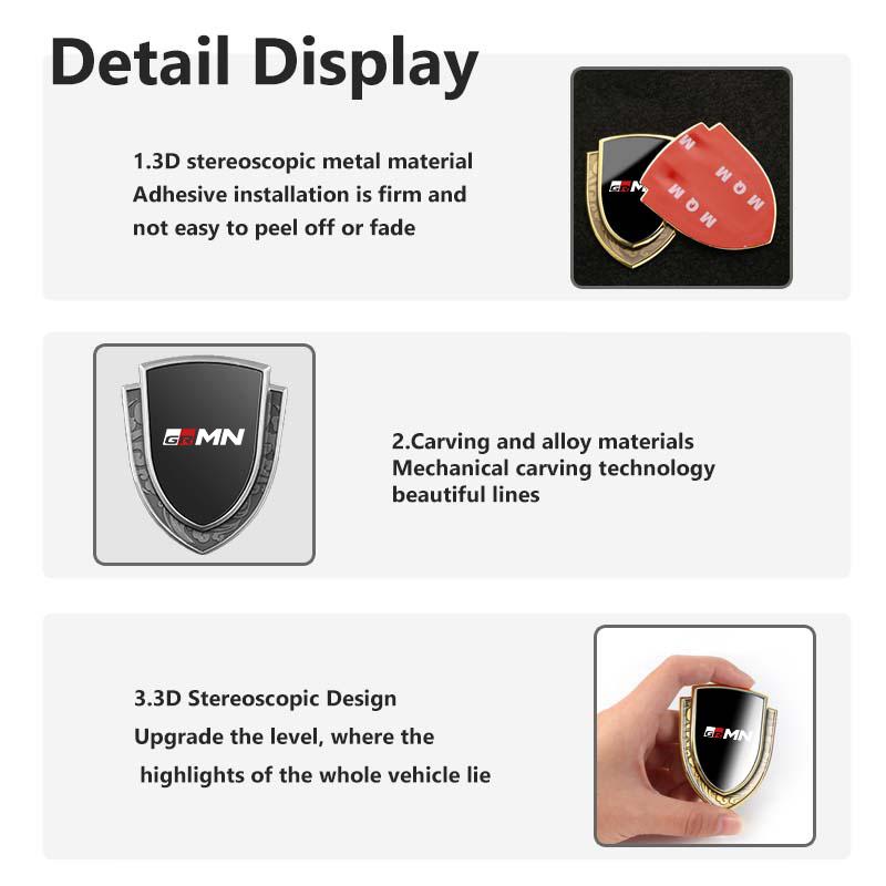 Car Styling 3D Shield Metal Emblem Badge Sticker Decoration CXJHS7 Decal For Toyota CHR Land Cruiser RAV4 Camry Fortuner Venza