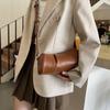 Retro cylindrical shoulder bag for women  crossbody bag  versatile cushion  solid color  high quality  niche  casual  new