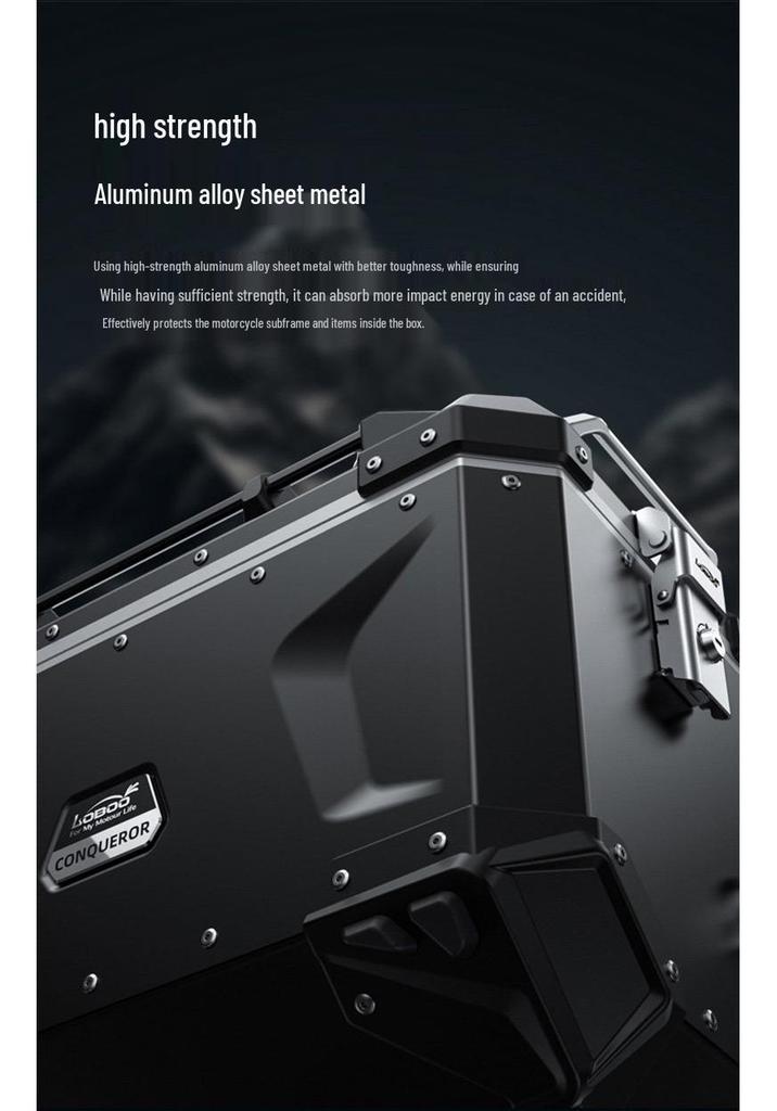 Aluminum Alloy Motorcycle Side Box Set with Tail Wing & Handlebar Mount for R1300GS Rear Rack ADV