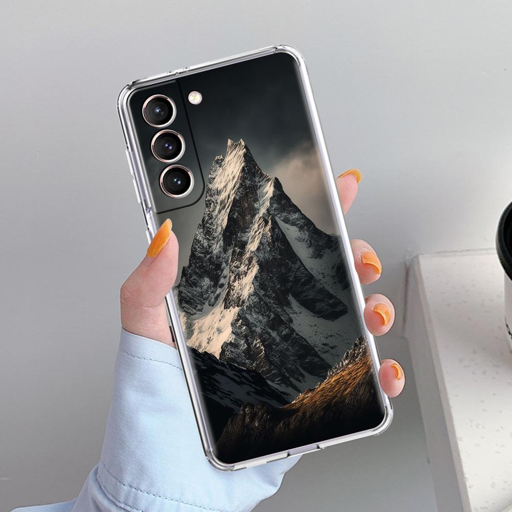 Phone Case For Samsung Galaxy S26 S25 S24 S23 S22 Ultra S20 S21 FE 5G Plus Soft Clear Cover Mountain Peaks Landscape