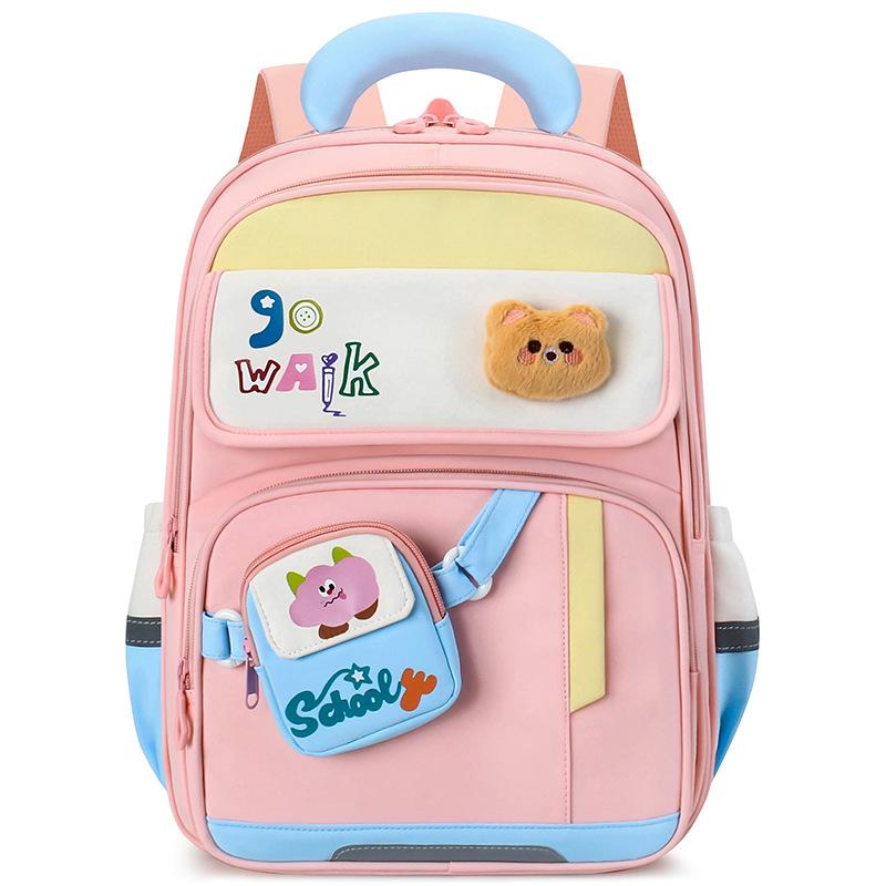 Schoolbag for Primary School Students Grade One and Two Cartoon Color-Matching Backpack for Boys and Girls Children Backpack