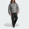 Adidas Originals Tonal Hooded Puffer Jacket Embroidered Logo Outdoor Casual Sports Zip-Up Cotton Coat Men Jacket Gray IY3398
