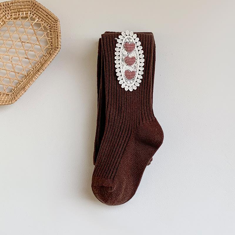 Warm Knitted Girls Pantyhose Spring Autumn Cotton Baby Tights Heart Flower Girls Leggings Kids Children Tights