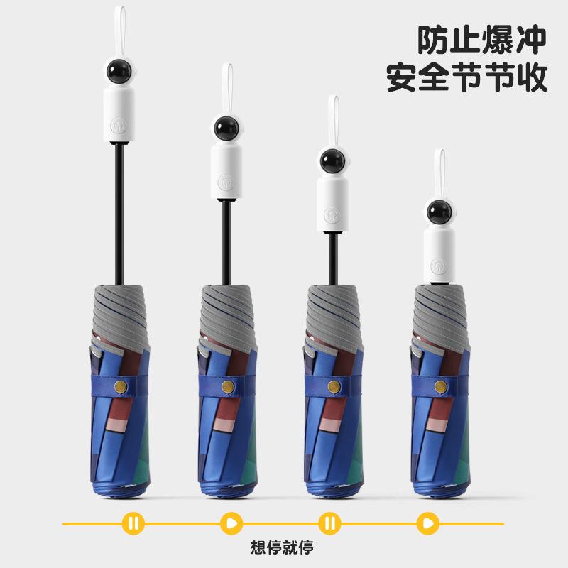 New straight umbrella creative children's umbrella 8-bone rounded corners safety joint 8-bone automatic umbrella astronaut handle