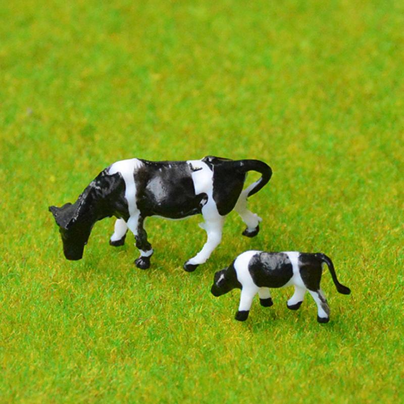 10Pcs 1:87 Scale Soft Rubber Diy Cow Model Train Layout Model Building Toys