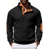 Men Vintage Casual Loose Fit Corduroy Stand Collar Long Sleeve Sweatshirt