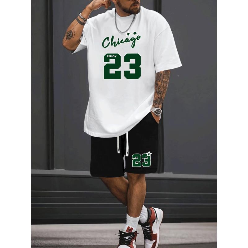 T Men T-Shirt Shorts Pants Suit Casual Short Tracksuit  Vintage Outfit Sportswear Male Clothing