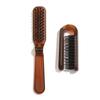 Boar Bristle Hair Brush Amber Foldable Portable Comb, Pocket Collapsible Travel Massager and Styling Tool