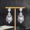 Xiaomi Huitan Royal Sparkling Cubic Zirconia Drop Earrings for Women Gentle Wedding Engagement Bridal Aesthetic Imitation Pearl Jewelry