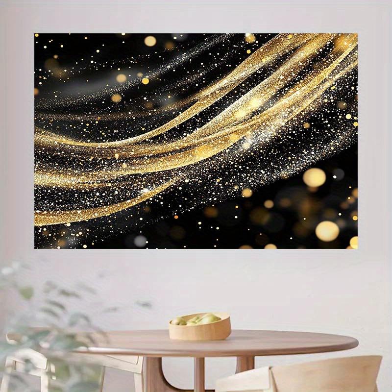 Elegant golden and black glittering starry sky background curtain - Party and birthday photography backdrop fabric