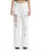 Teulimingbeodeu Scratch Damage Cotton Twill Pants [ White ]