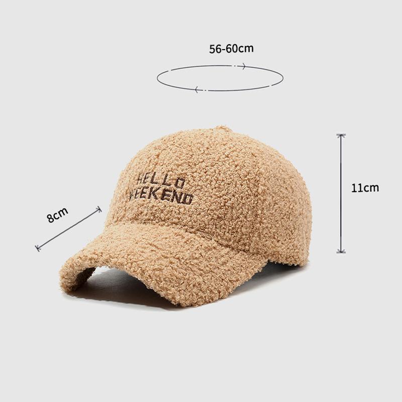 Podzim Zima Čepice z jehněčí vlny Dámská plyšová čepice Silná teplá bavlněná čepice Baseballová čepice