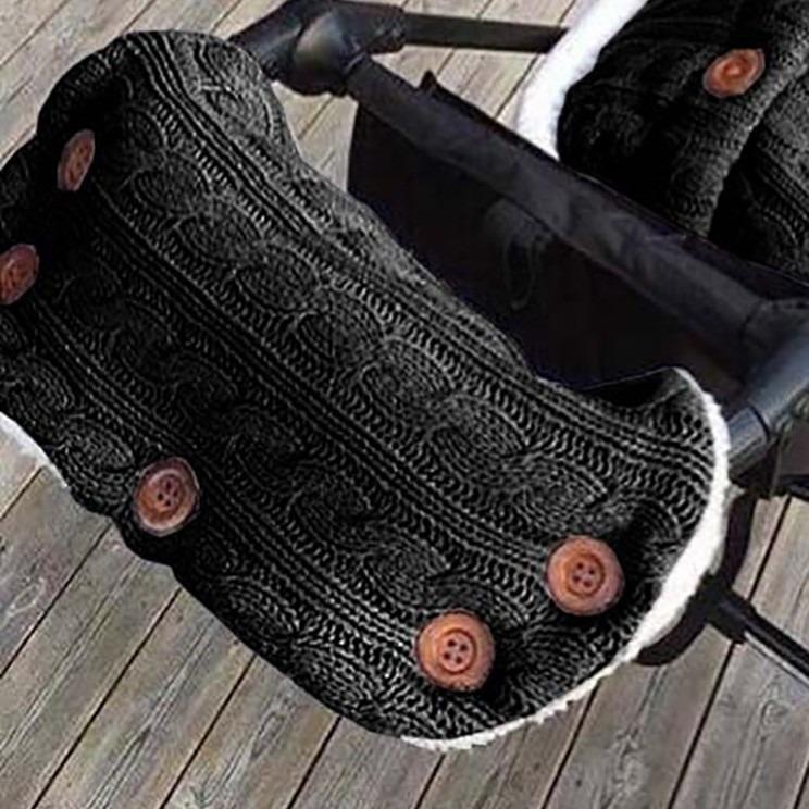 Velvet-Lined Knitted Baby Stroller Sleep Sack