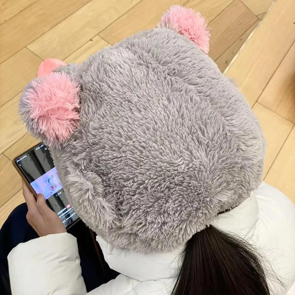 Kawaii Cosplay Prop Wild Boar Head Plush Hat Demon Slayer Hashibira Inosuke Warm Headgear Japanese Style Stuffed Anime Xmas Gift