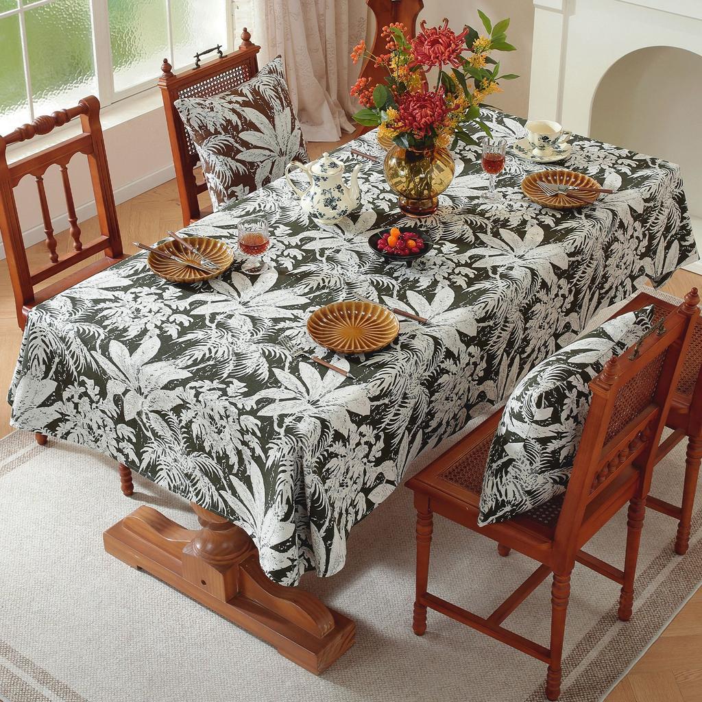 Dining Table Fabric Plant Flower Thickened Fabric Tablecloth Coffee Table Dust Hot-Selling Spot Manufacturer