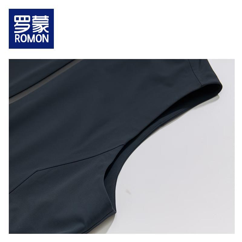 ROMON Men's Business Casual Stand Collar Sleeveless Vest