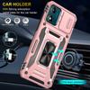 Armor Series For Motorola Moto E13 4G Slide Lens Shield Anti-drop Cover Metal Kickstand PC+TPU Phone Case