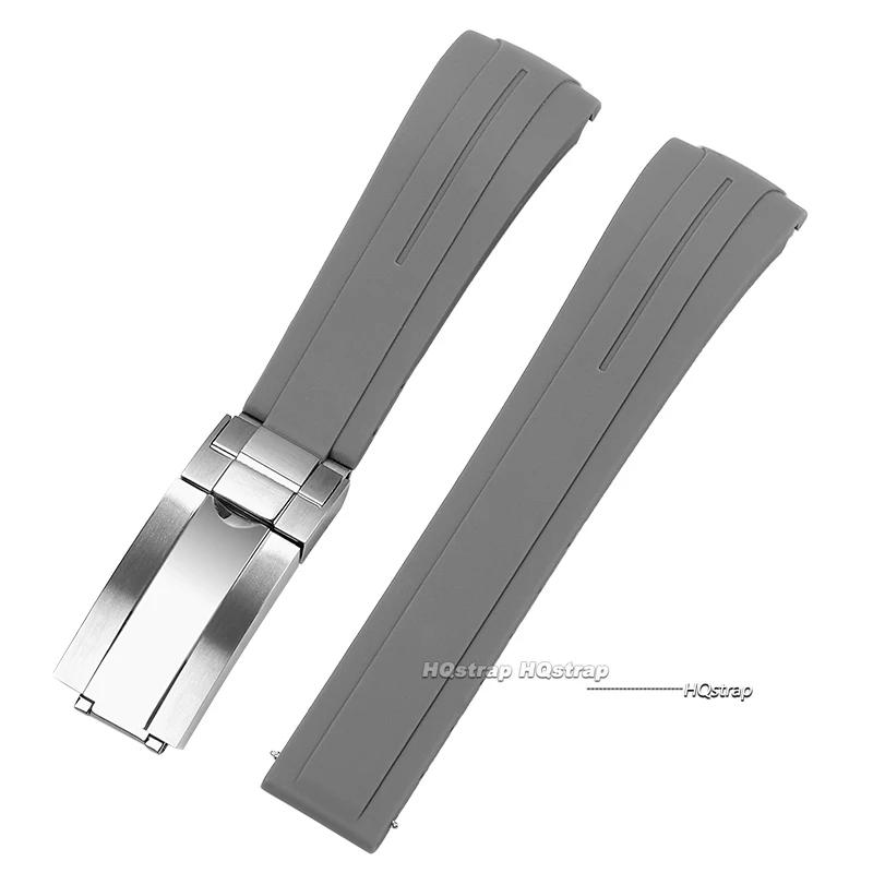 20mm 21mm 22mm Gummi-Uhrenarmband für Rolex Submariner für GMT für Daytona Silikonband Wasserdicht Gebogenes Ende Sport-Uhrenarmband