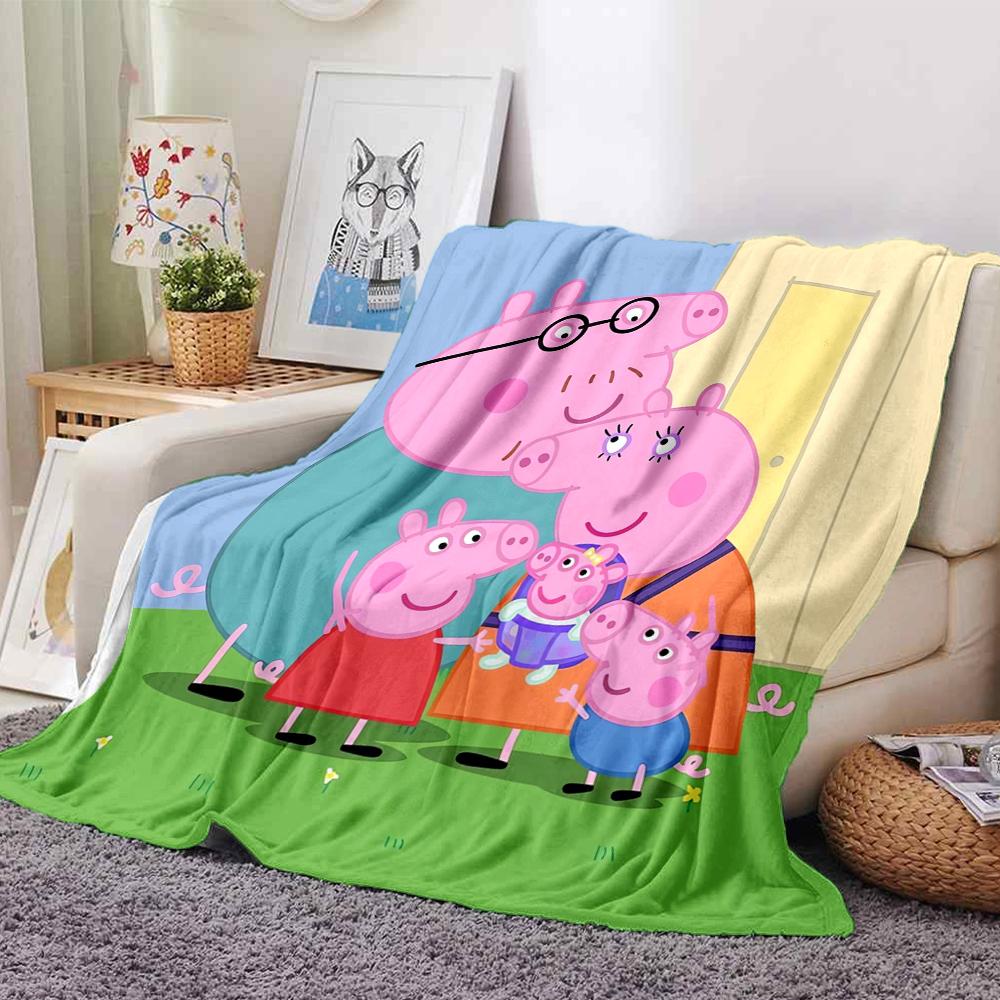 Peppa Pig Theme Printed Blanket - Perfect for Couch, Bed, Travel & Outdoor Use | Machine Washable, Cozy & Durable.