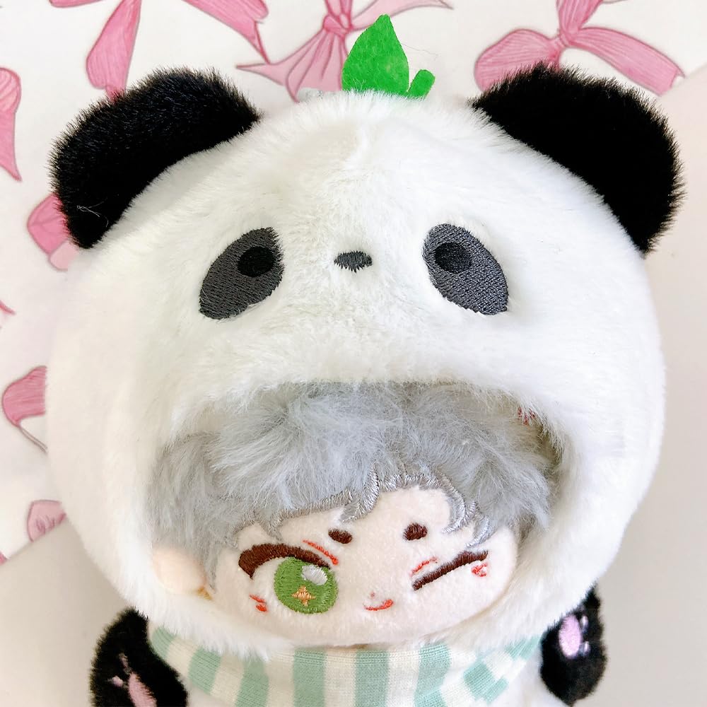 Pando pliušinis gyvūnas Kigurumi su seilinuku 10 cm pliušiniams žaislams, pliušiniai drabužiai, Kigurumi aksesuarai, Otaku veikla, lėlės talismanas, Kpopdoll kostiumas [Naudotas]