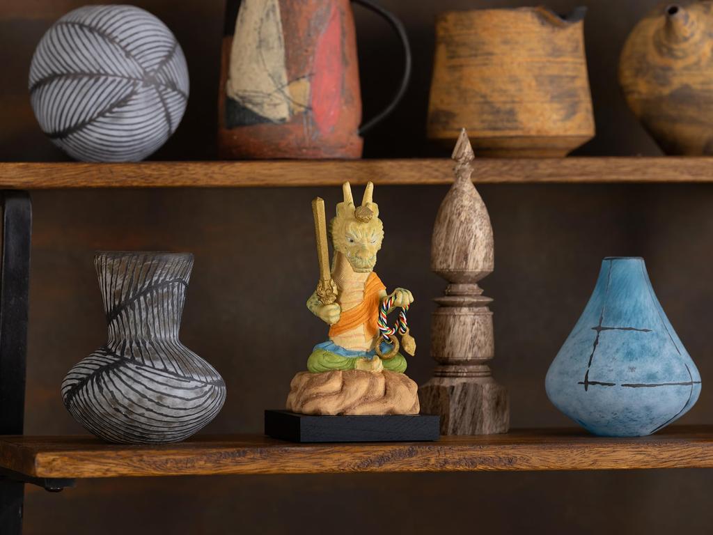 Fudoson Cat Dragon Fudoson Hinoki Guardian deity of those born in the Year of the Wood Buddhist Lucky Ornament Tatsufudouson "Mitsukami Prayer"