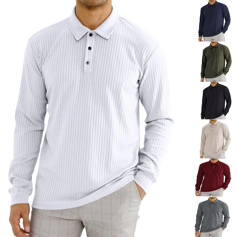 Autumn Men's Long Sleeve T-shirt Loose Long Sleeve Polo Shirt for Men