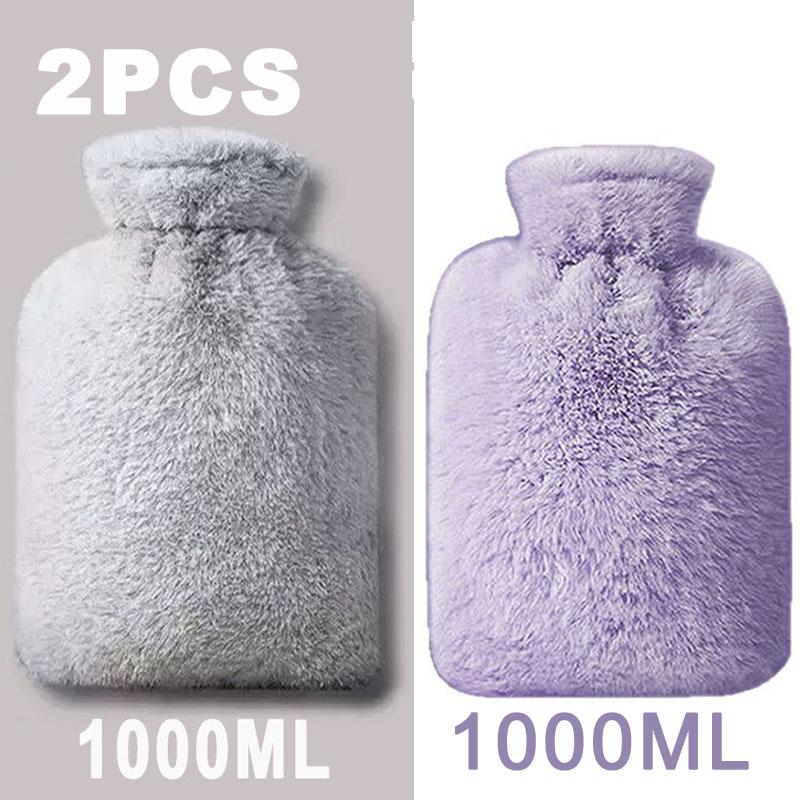 1/2PCS1000ML Soft Hand Warmer Hot Water Bag Bottles Removable Washable Foot Warmer with Cloth Cover Explosion-Proof Girl Winter