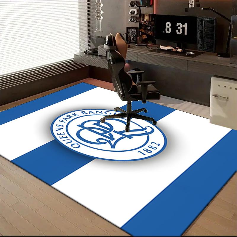 Queens Crest Football Rug for Living Room, Game Rooms, Office, Bedroom, Office Floor Mat Playful Design, fan gifts Christmas decor