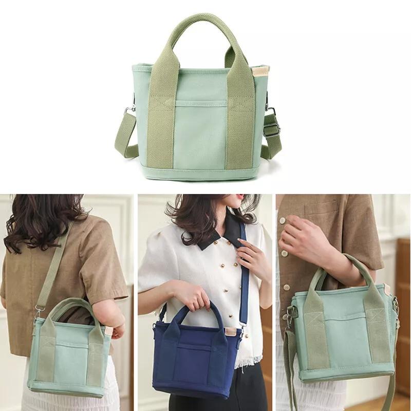 Women Canvas Tote Bag Large Capacity Handbags Shoulder Bags Zip Crossbody Bag