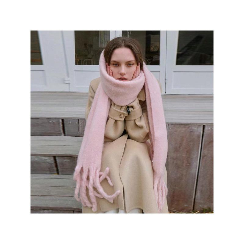 New Solid Color Imitation Cashmere Scarf for Women Candy Color Soft Student Couple Warm Scarf Shawl