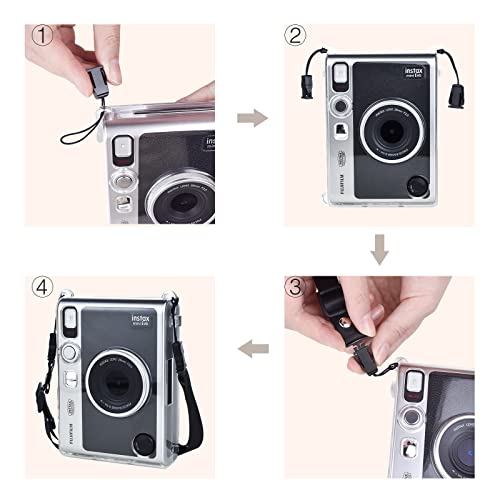 Rieibi Instax Mini Evo 360° Full Protection Accessories Set, Practical [Instax Mini Evo Clear Case + Tempered Glass Screen Protector + Lens Protector]