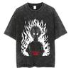 2026 Anime Mob Psycho Ausgewaschenes T-Shirt Streetwear für Männer Frauen Harajuku Grafik Lässiges Mode-T-Shirt Sommer Kurzarm
