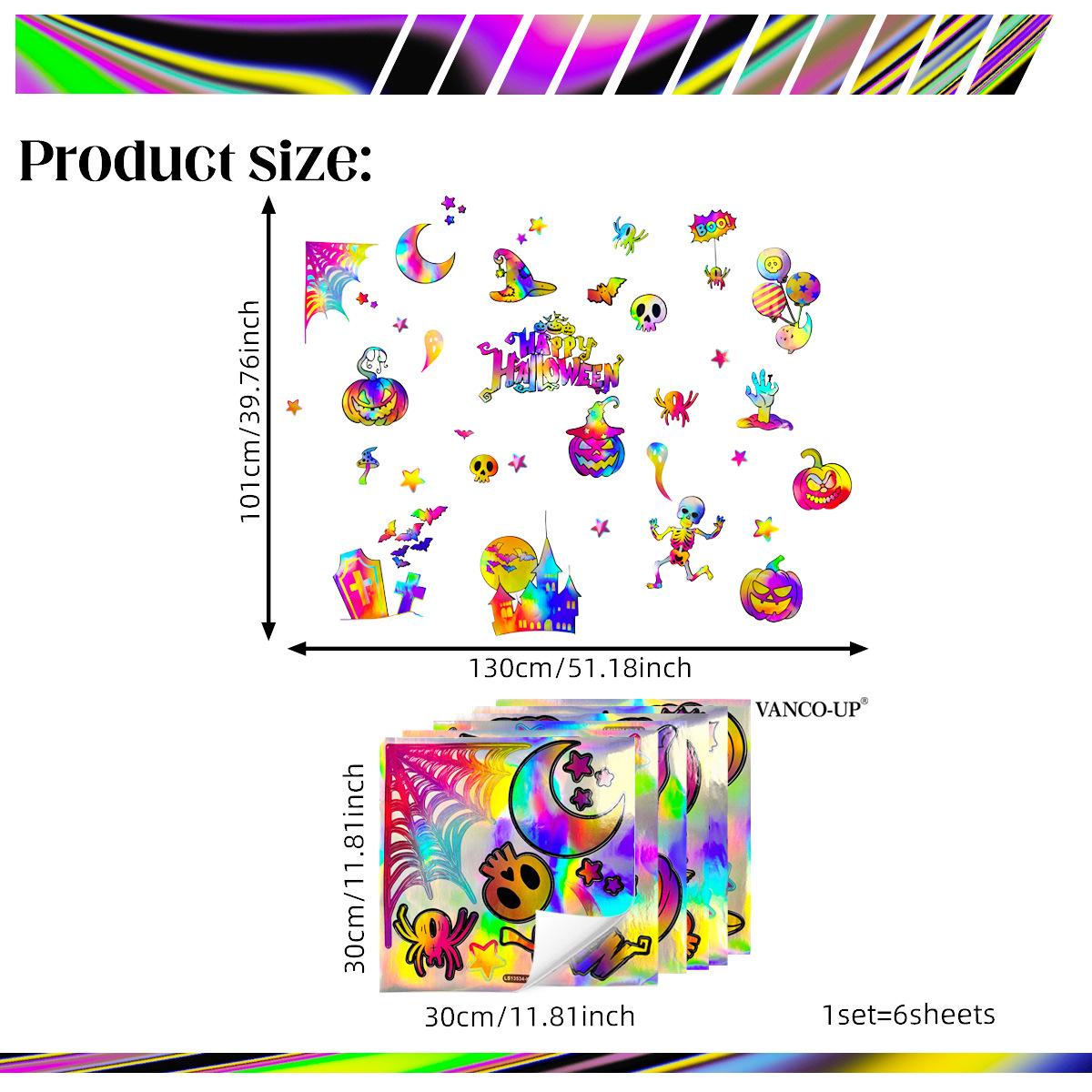 

Ls13534-Kn Hand-Painted Laser Halloween Element Wall Sticker, Different Viewing Angles, Different Patterns And Colors