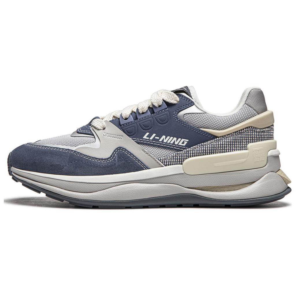 Li Ning Comfortable Versatile Fashion Slip Resistant Wear Resistant Rebound Low Top Casual Shoes Men sneaker Blue Gray AGCU079-3
