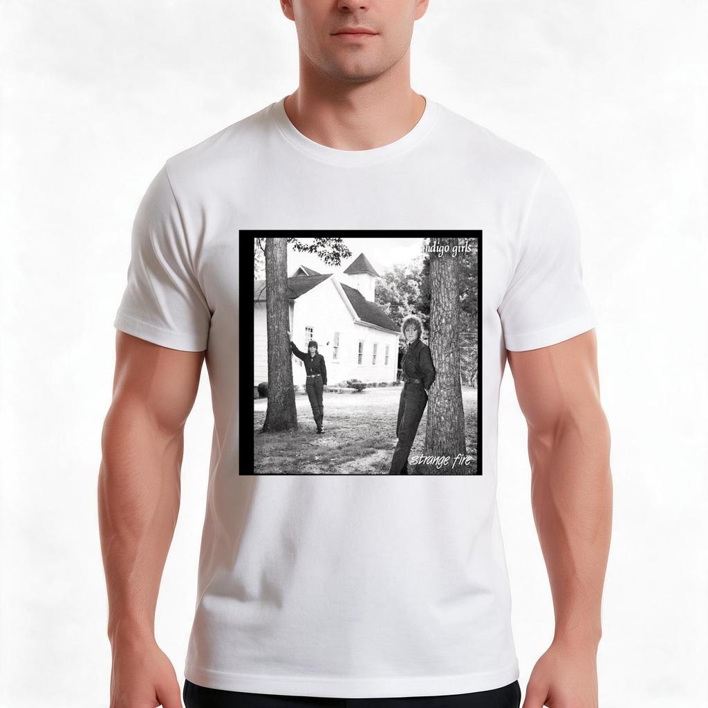 Strange Fire Tshirt Summer Casual Cotton Tee Oversized Streetwear Tops Vintage Graphic Print Loose Fit Short Sleeve