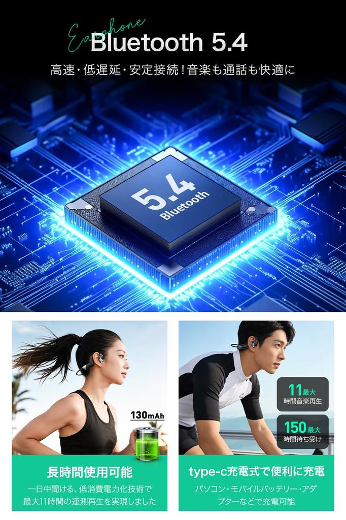 Bone Conduction Bone Conduction Headphones Improved Sound Quality Bluetooth Headphones Bluetooth Comfortable Does Not Block Allows Ambient 11 Hours