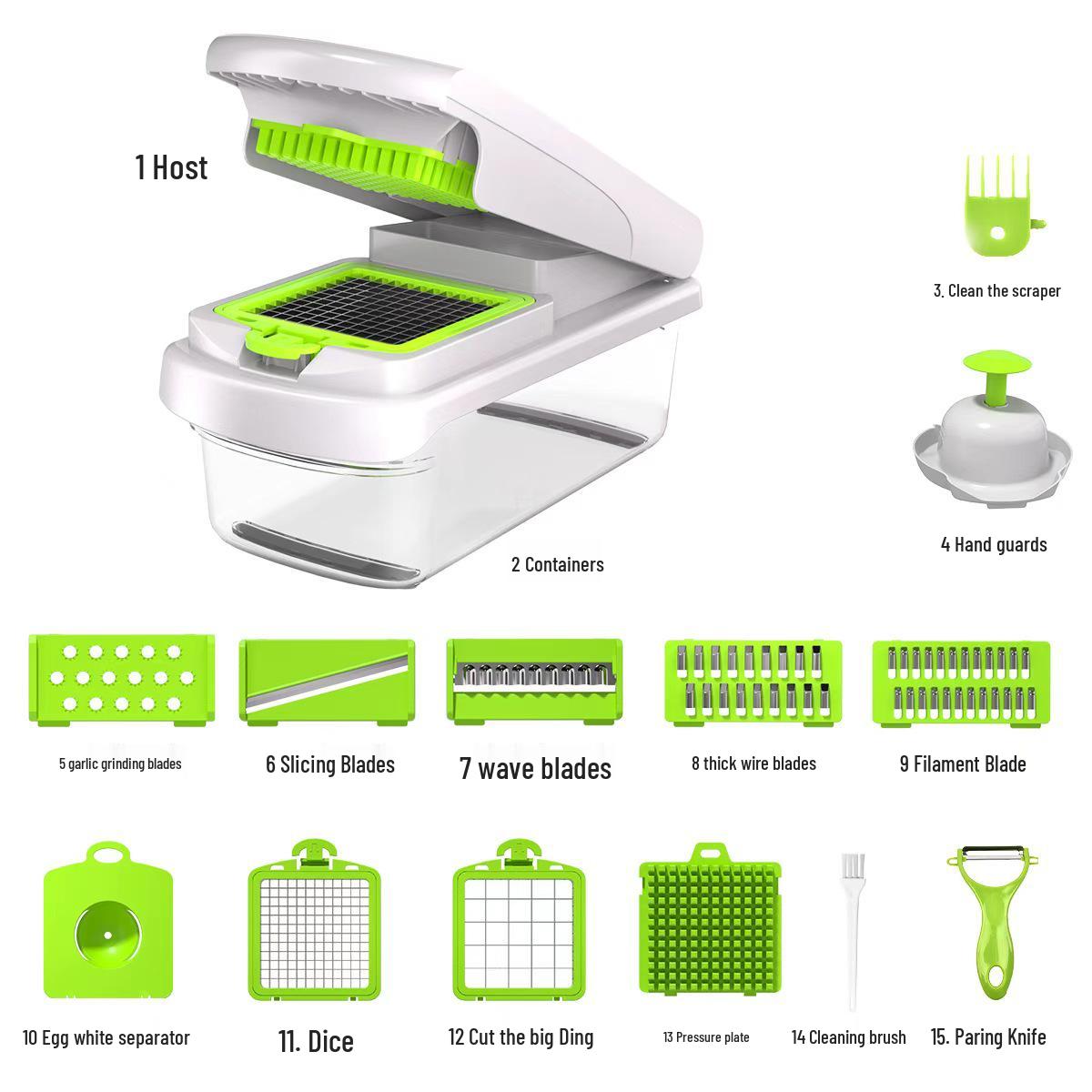 Многофункциональный набор для нарезки и терки овощей из высококачественной нержавеющей стали