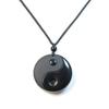 Černý přívěsek Tai Chi Denní nošení Obsidiánový náhrdelník Módní náhrdelník Yin Yang Sváteční dárek