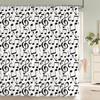 Black and White Striped Shower Curtain With Hooks Waterproof Polyester Fabric Geometric Pattern Home Decor Bathroom Curtain