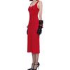 Karl Lagerfeld French Style Lightweight Luxury Slim Fit Knit Solid Color Sleeveless Dress Women dress Red M21L1343