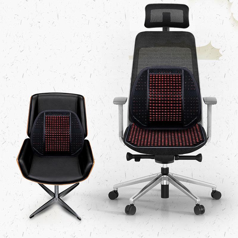 Breathable Car Lumbar Support Cushion with Wood Beads for Summer