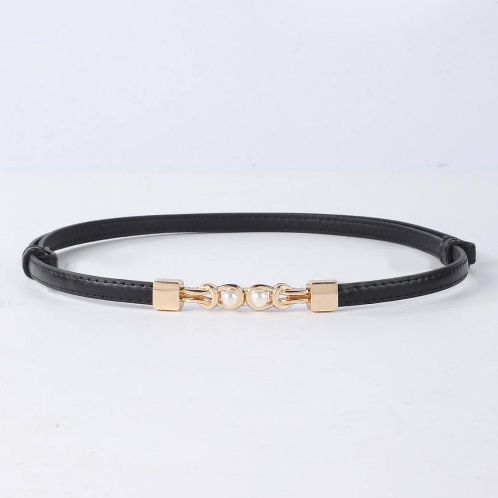Solid Color Thin Women Belt PU Leather Decorative Waistband New Waist Chain for Dresses