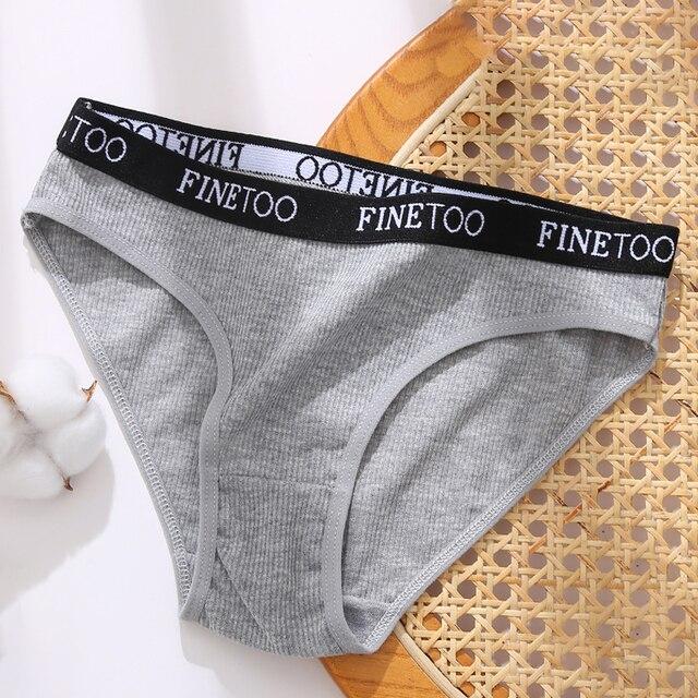 FINETOO сексуальные женские хлопковые трусики удобные женские трусы с буквенным принтом — фото 9